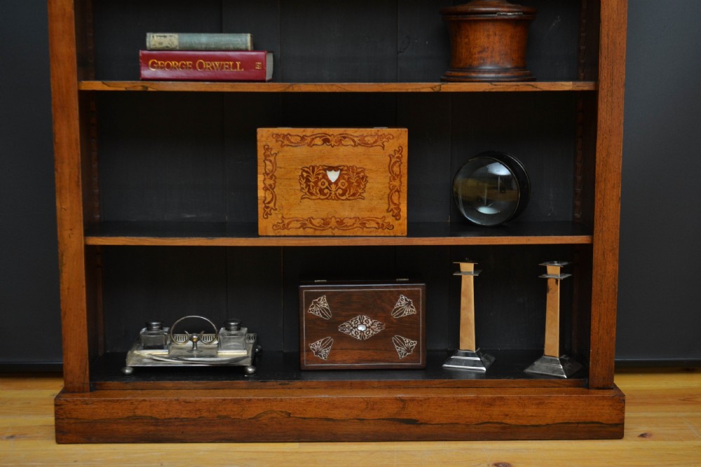 A Low William IV Rosewood Open Bookcase H101cm View XV