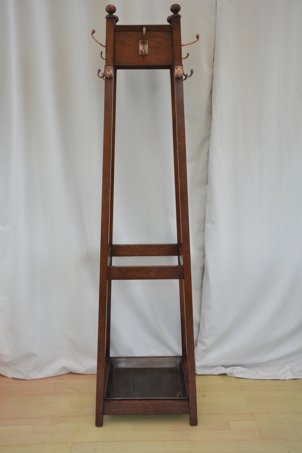 Arts And Crafts Coat Stand In Oak Hall Stand View V
