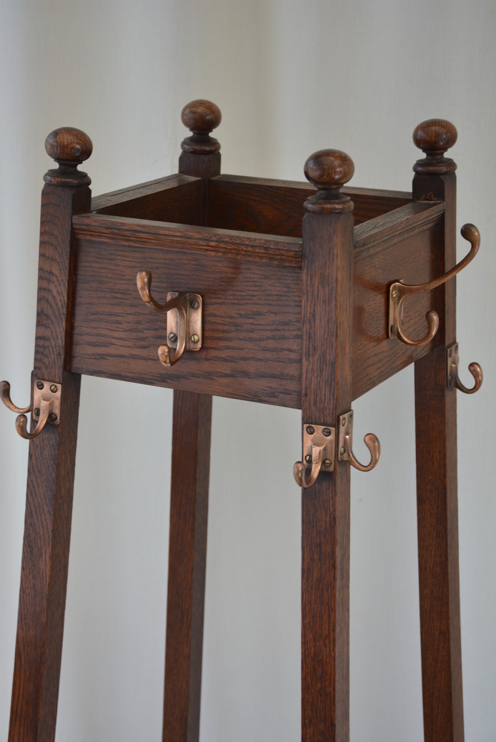 Arts And Crafts Coat Stand In Oak Hall Stand View X