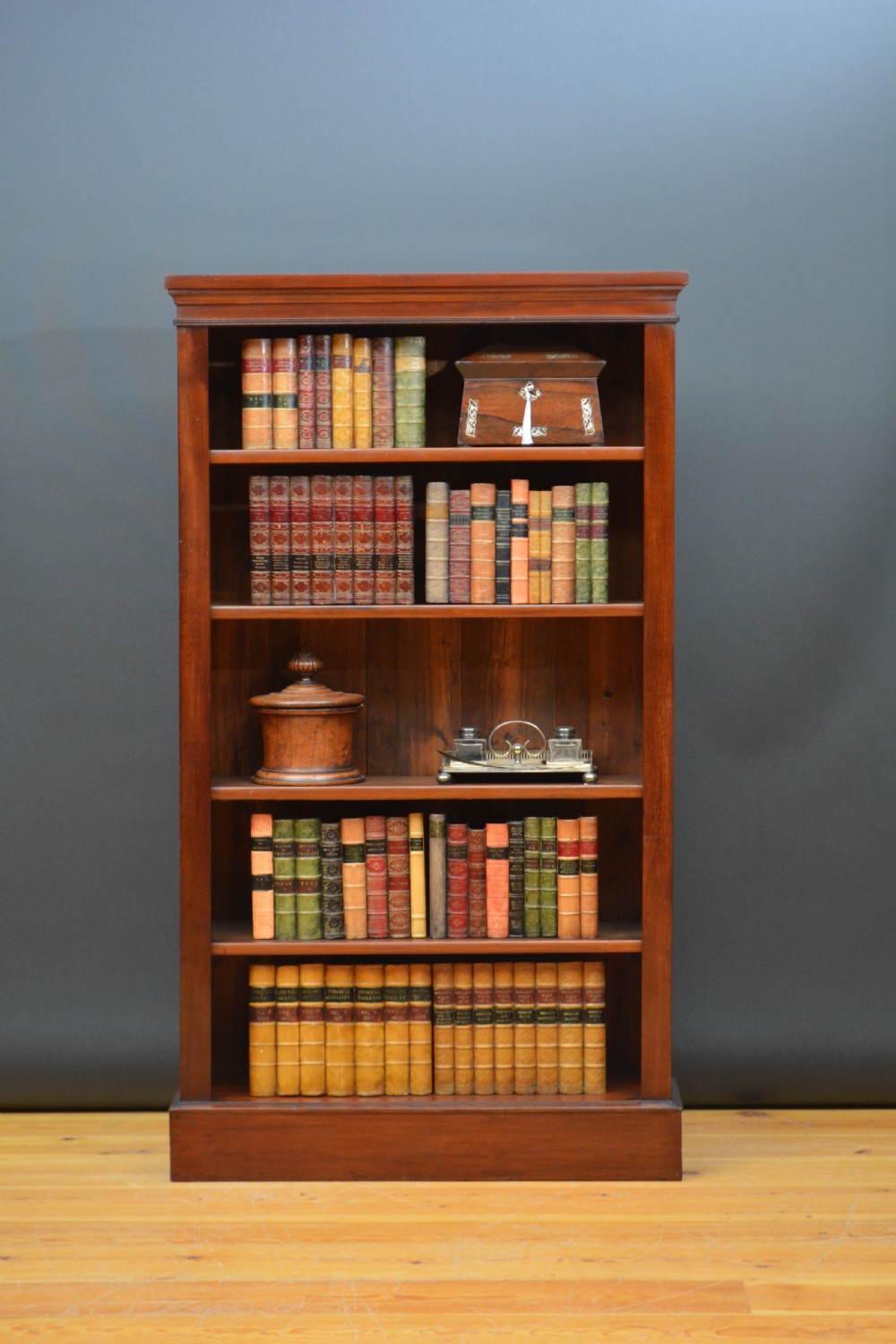 Narrow Victorian Mahogany Open Bookcase  View III
