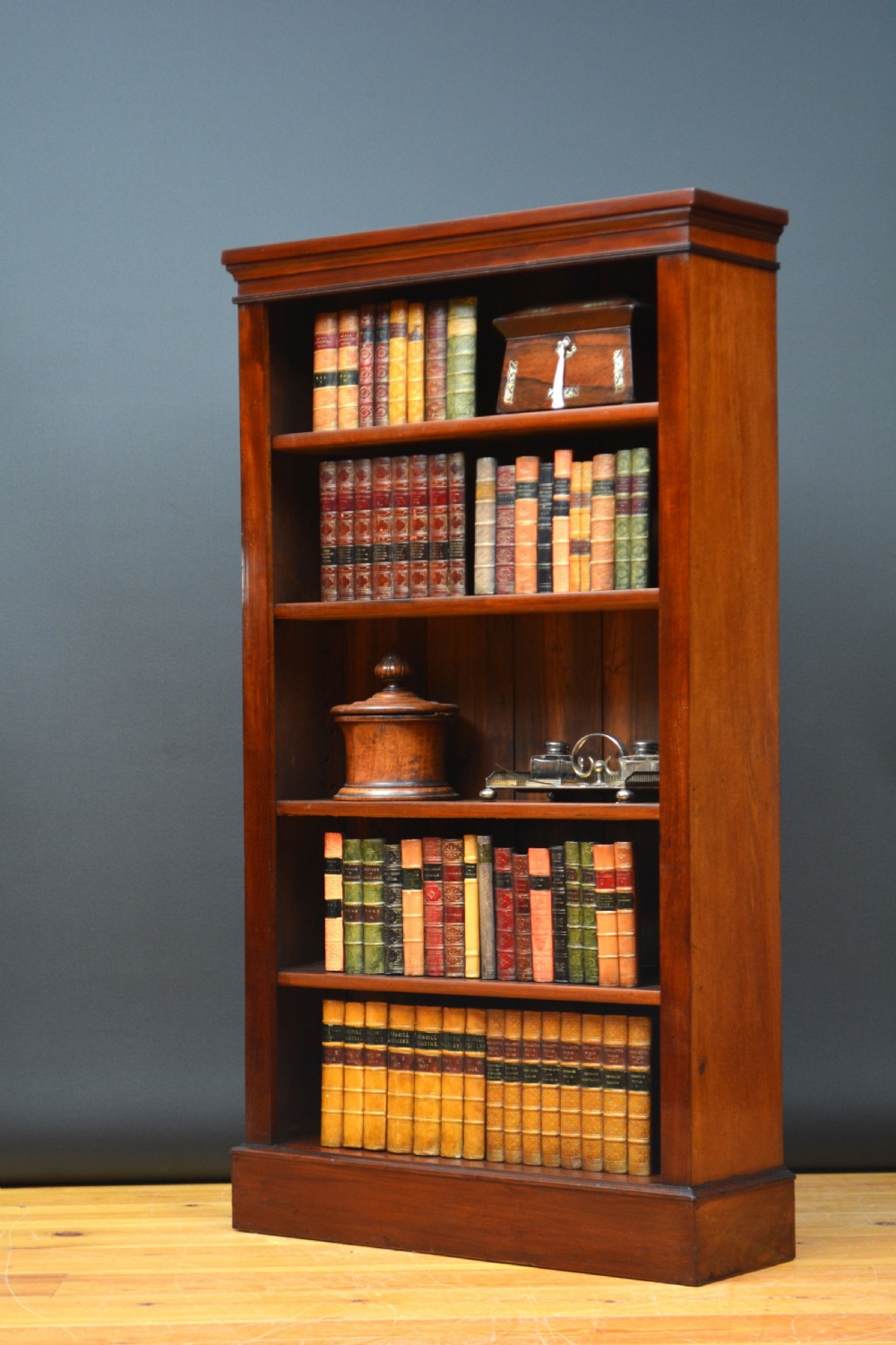 Narrow Victorian Mahogany Open Bookcase  View V