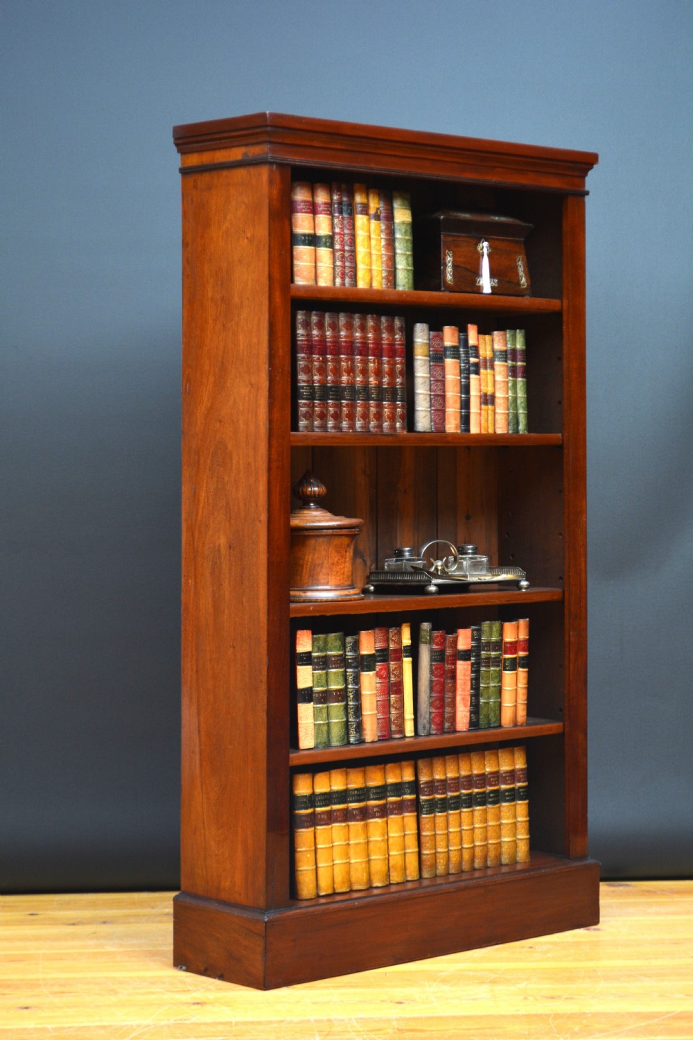 Narrow Victorian Mahogany Open Bookcase  View VI