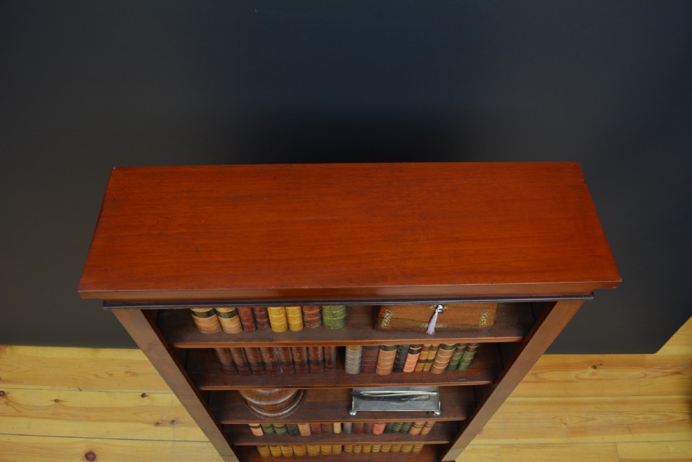 Narrow Victorian Mahogany Open Bookcase  View VII