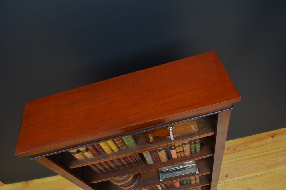 Narrow Victorian Mahogany Open Bookcase  View IX