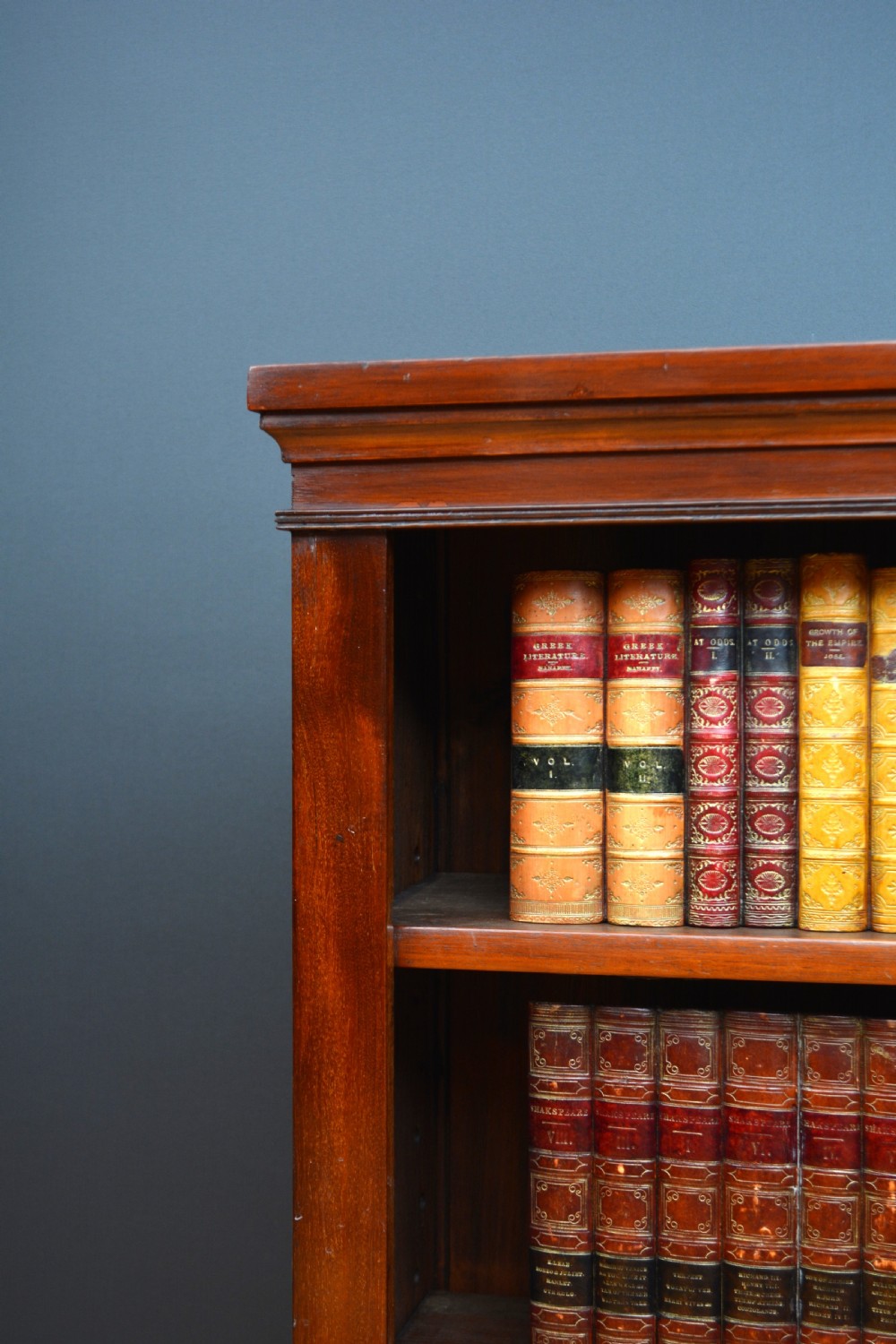 Narrow Victorian Mahogany Open Bookcase  View X
