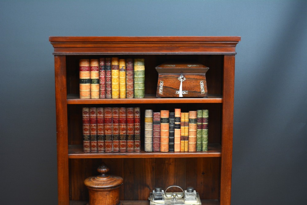 Narrow Victorian Mahogany Open Bookcase  View XII