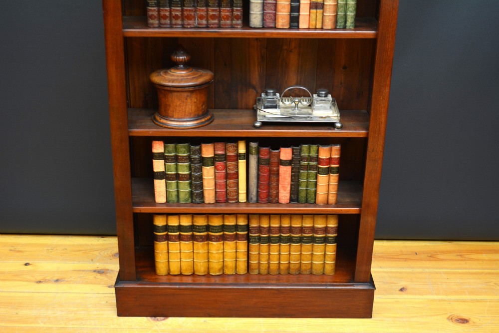 Narrow Victorian Mahogany Open Bookcase  View XIII
