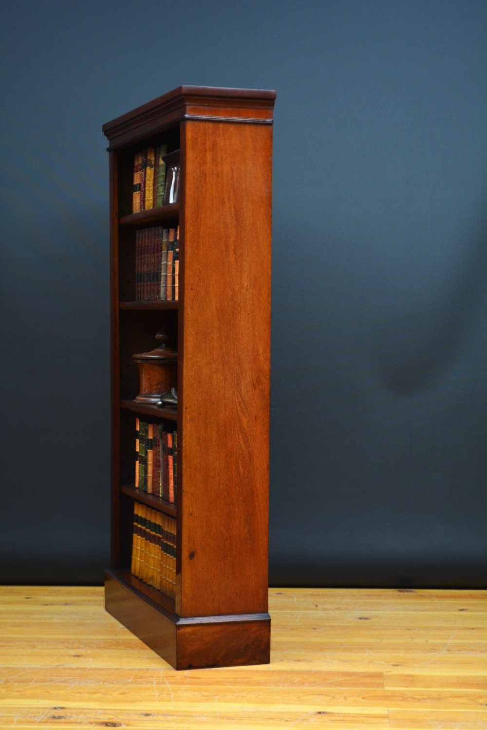 Narrow Victorian Mahogany Open Bookcase  View XIV