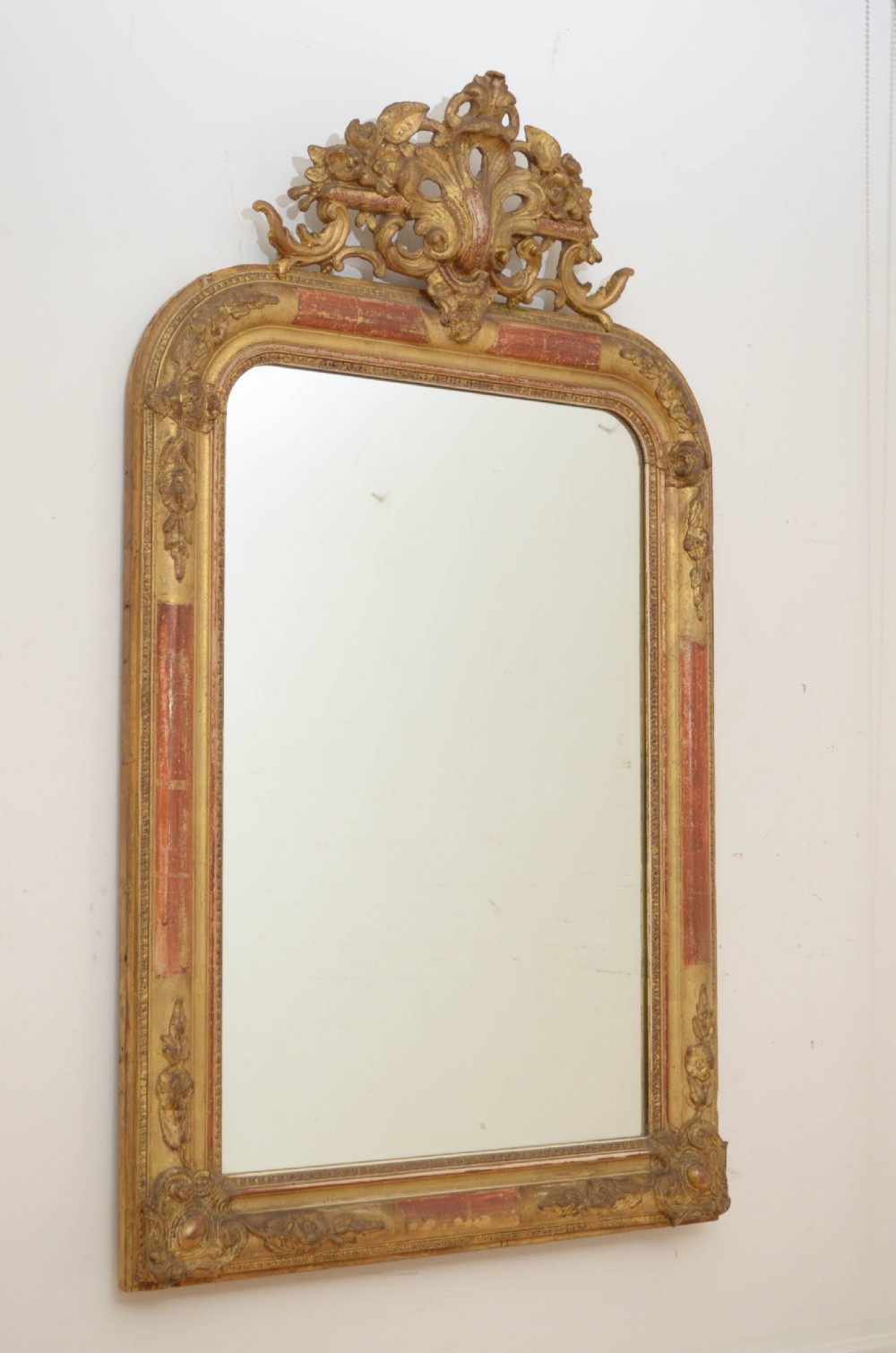 Antique Giltwood Pier Mirror Gilded Wall Mirror h111cm