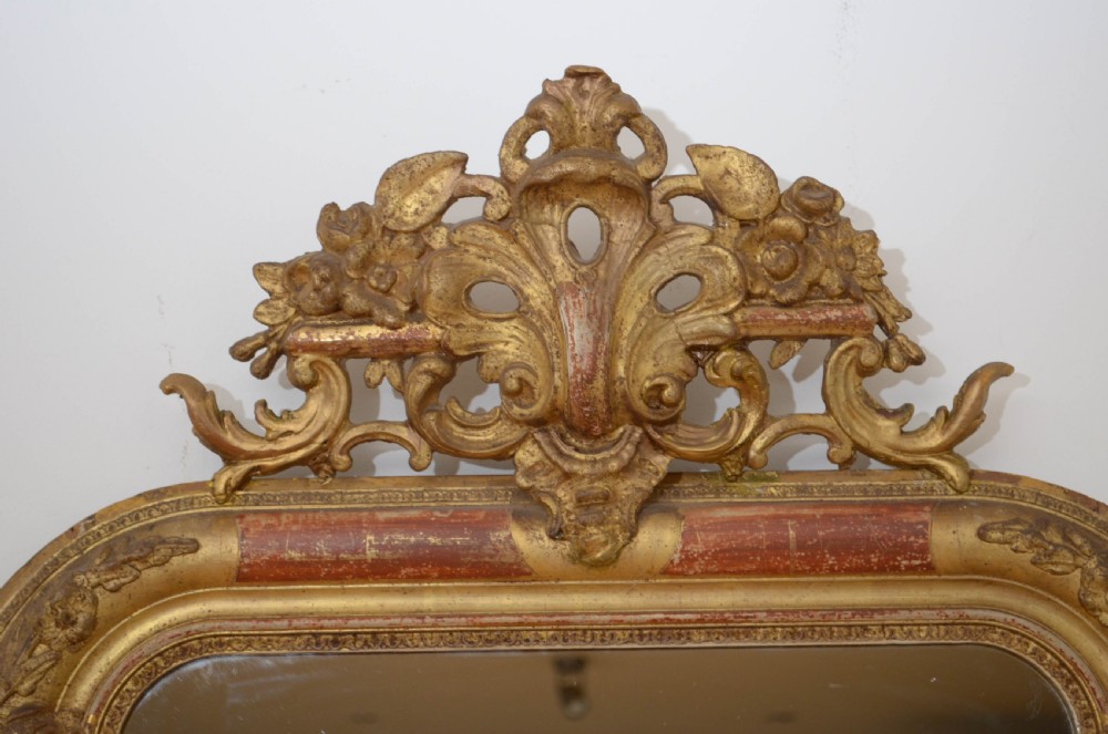 Antique Giltwood Pier Mirror Gilded Wall Mirror h111cm View VIII