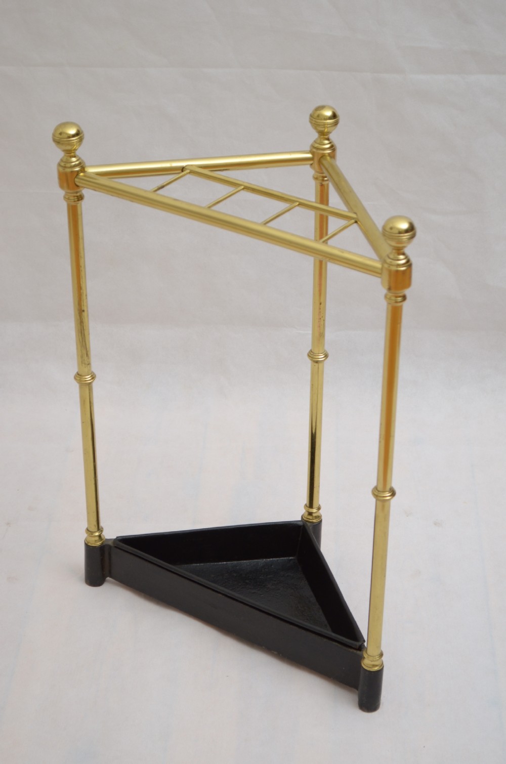 Corner Umbrella Stand English Brass View XII