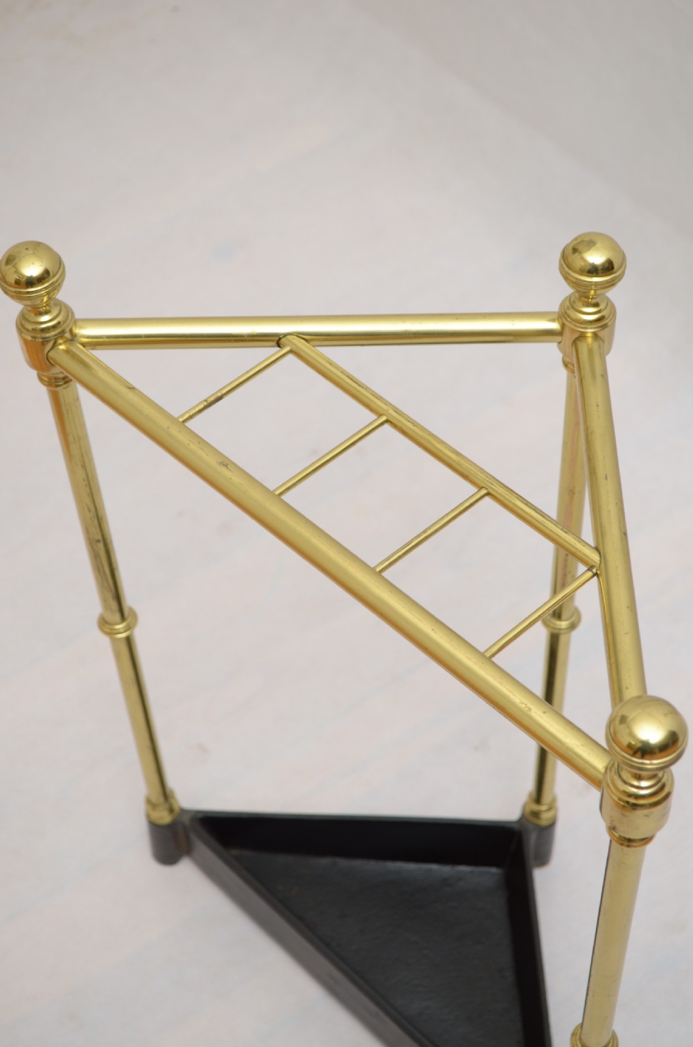 Corner Umbrella Stand English Brass View VI
