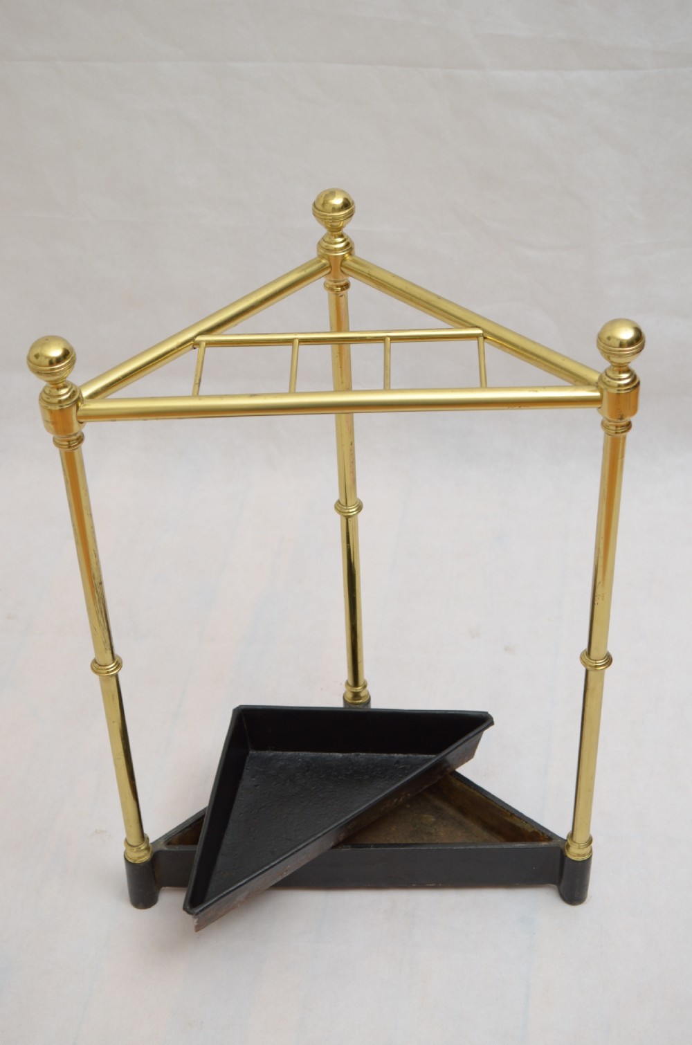 Corner Umbrella Stand English Brass View X