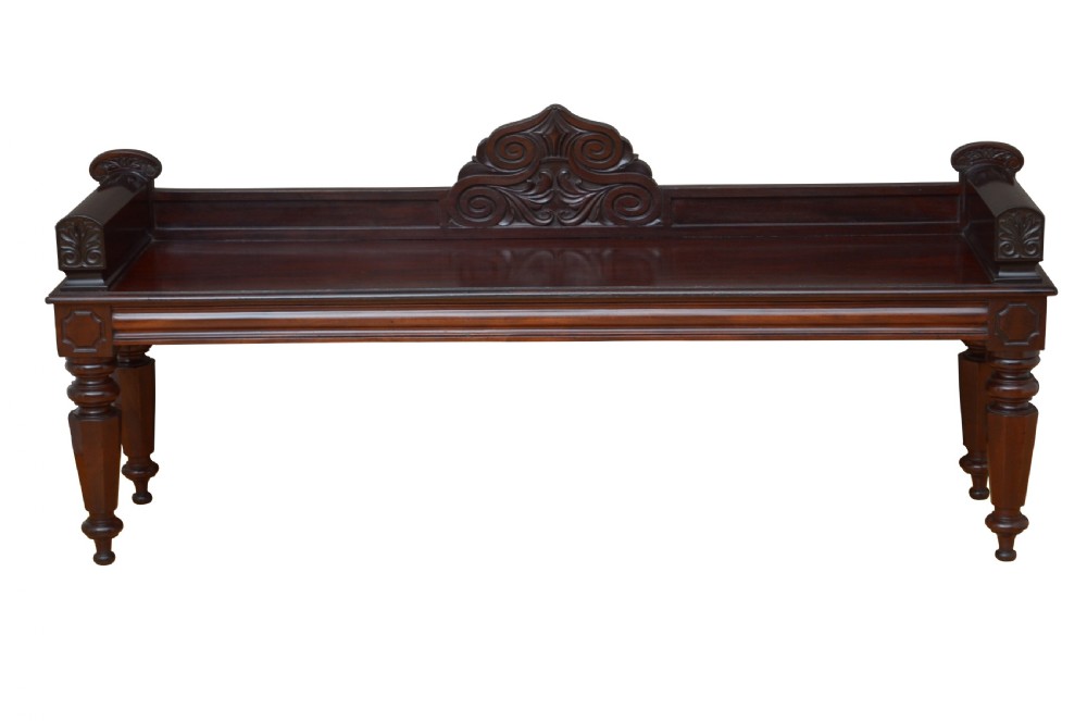 English William IV Mahogany Hall Seat View II
