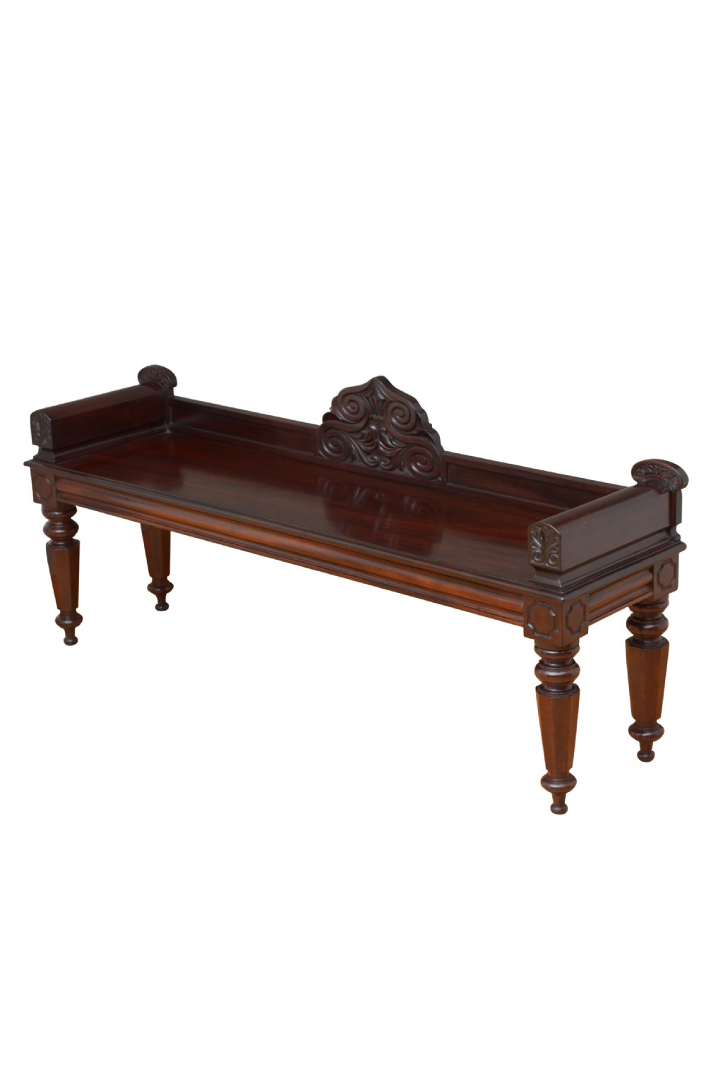 English William IV Mahogany Hall Seat
