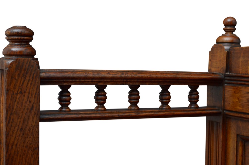 Victorian Solid Oak Hall Bench Hall Seat View V