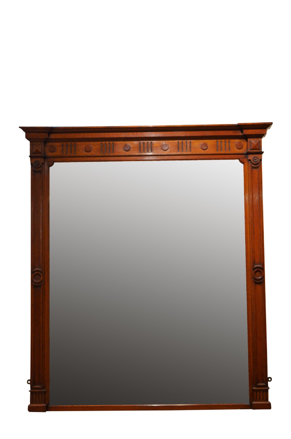 A Large Victorian Wall Mirror Overmatle Mirror In Oak H158cm