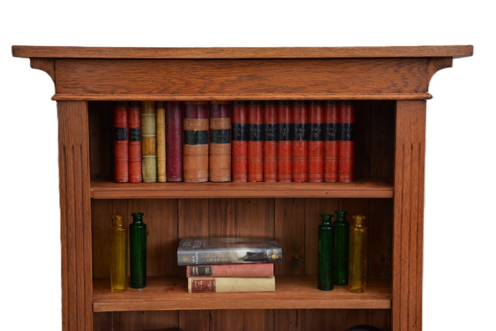 Arts And Crafts Solid Oak Open Bookcase View II