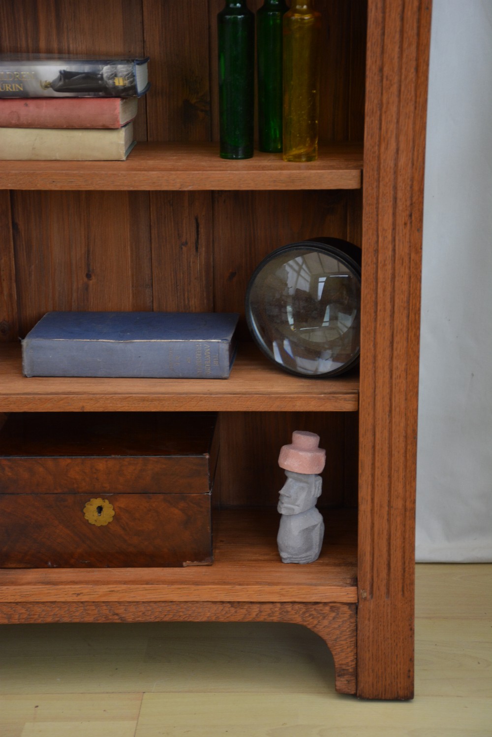 Arts And Crafts Solid Oak Open Bookcase View XI