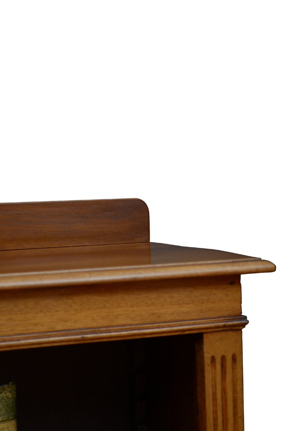 English Edwardian Walnut Open Bookcase C1900s View VI