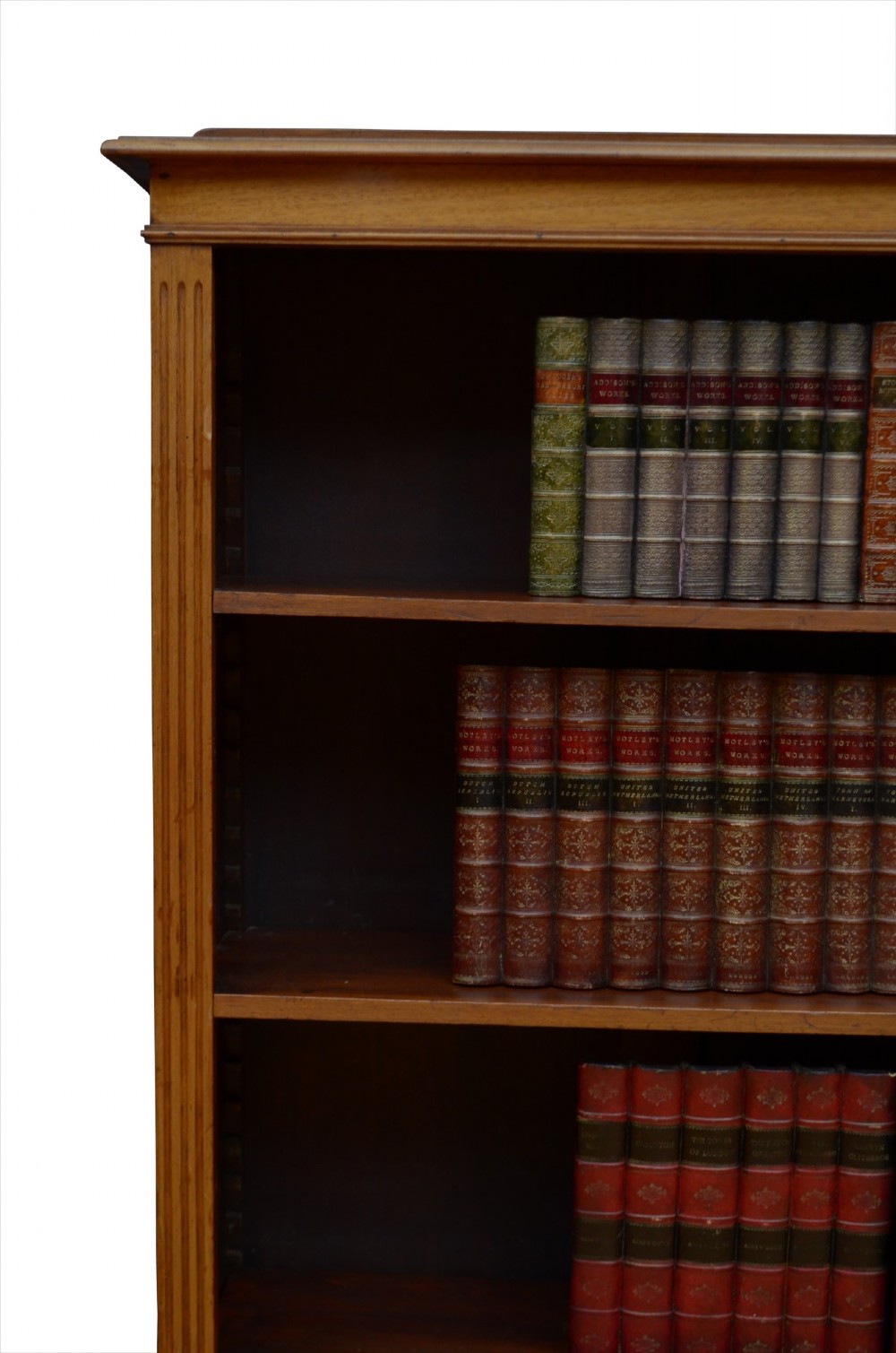 English Edwardian Walnut Open Bookcase C1900s View X