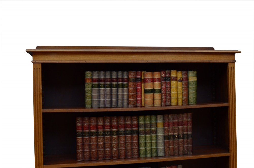English Edwardian Walnut Open Bookcase C1900s View XI