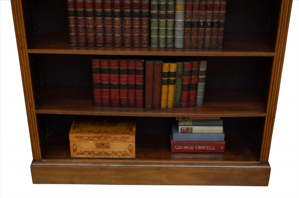 English Edwardian Walnut Open Bookcase C1900s View XIII