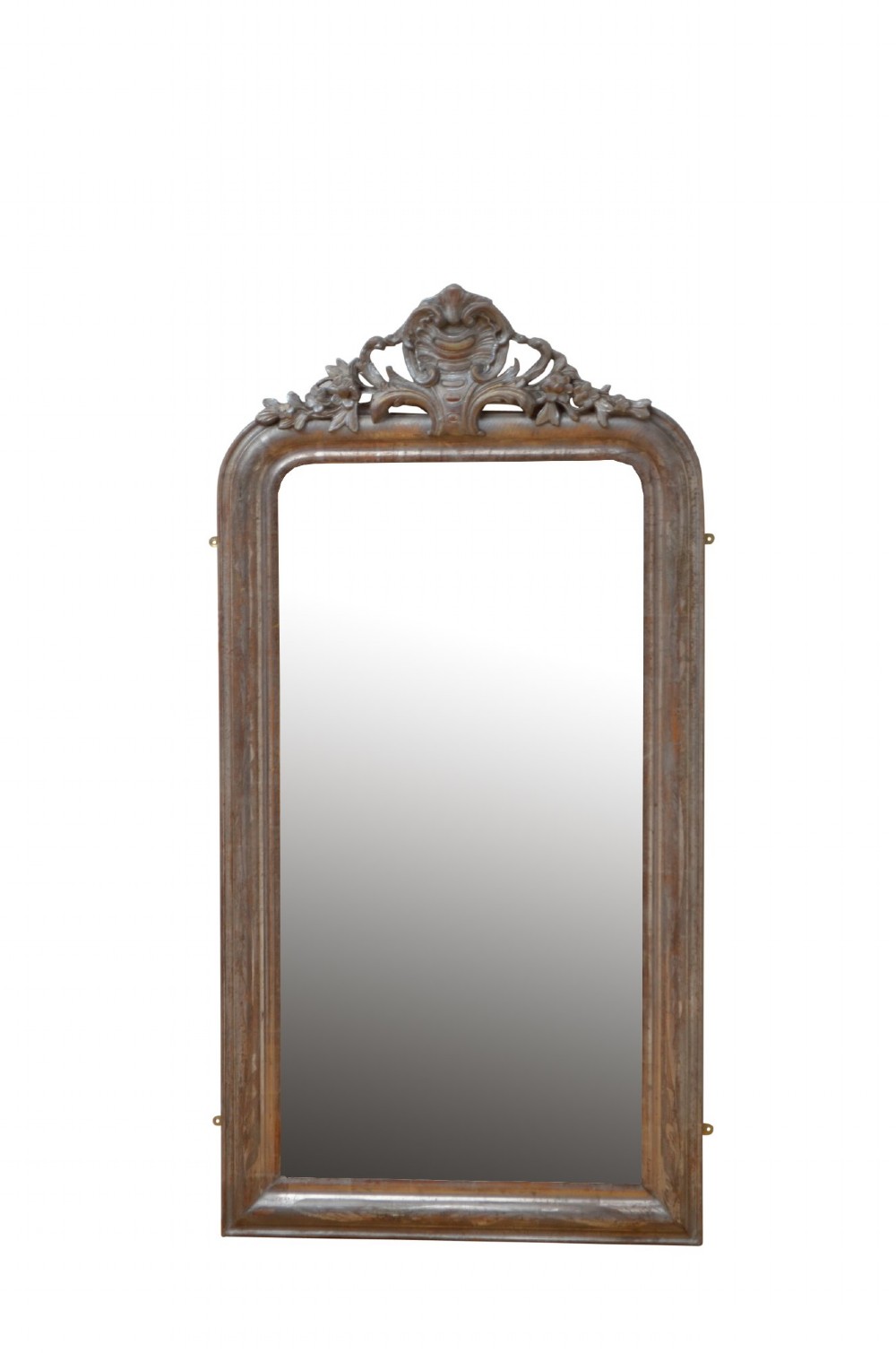 Silver Leaf Wall Mirror with Crest Pier Table Mirror H139cm