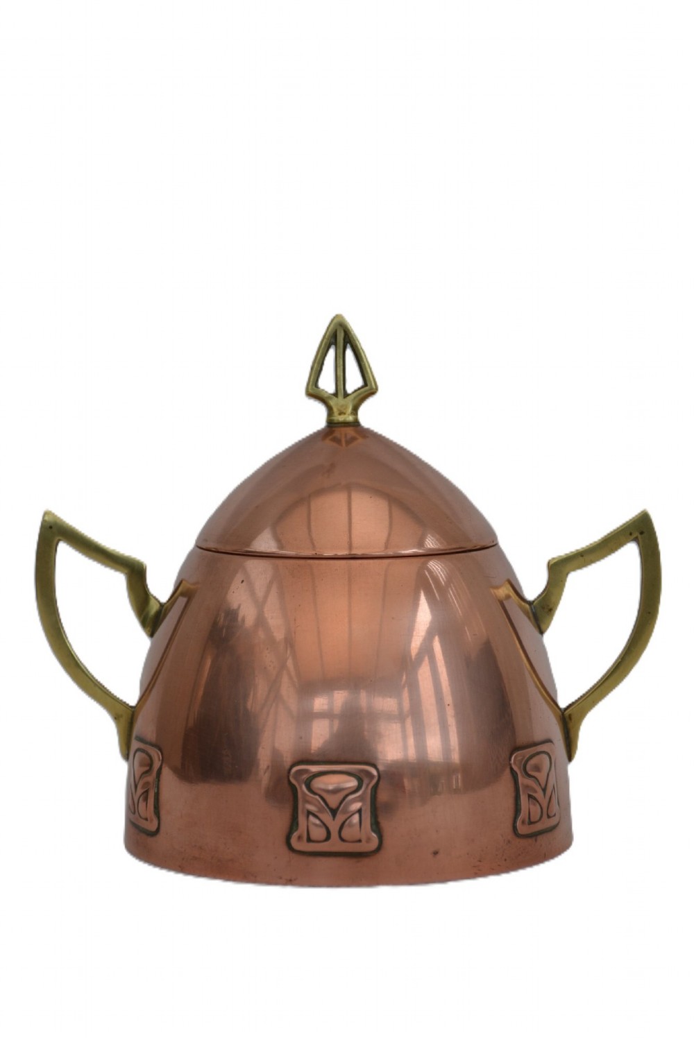 WMF Art Nouveau Sugar Bowl Copper Plated, Secession C1900s