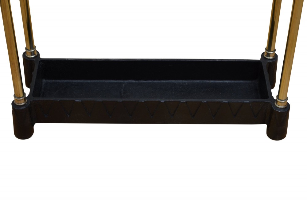 Narrow Brass Umbrella Stand With Dog Tooth Base View II