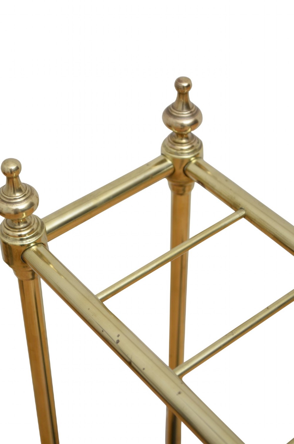 Narrow Brass Umbrella Stand With Dog Tooth Base View V