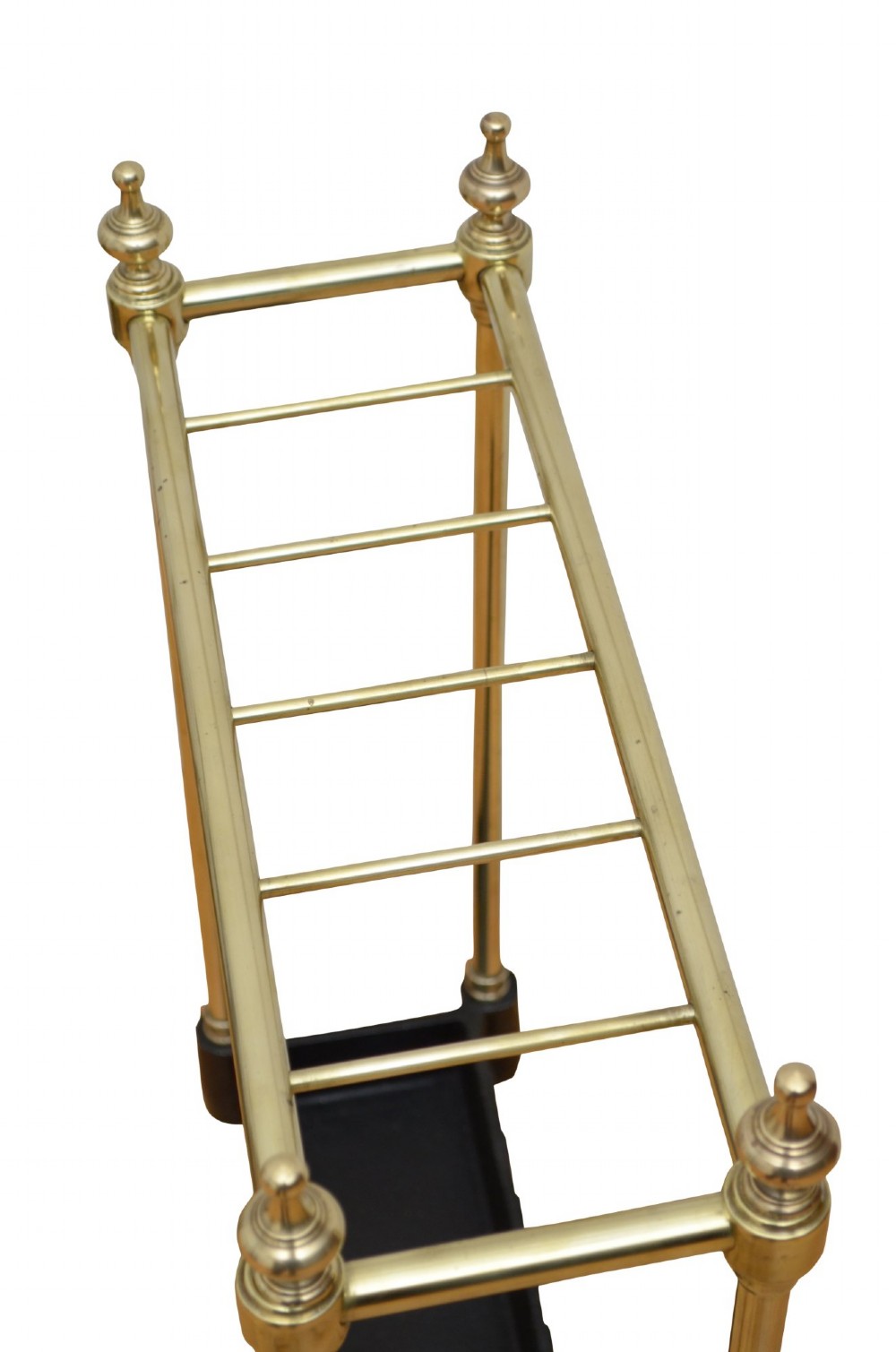 Narrow Brass Umbrella Stand With Dog Tooth Base View VI