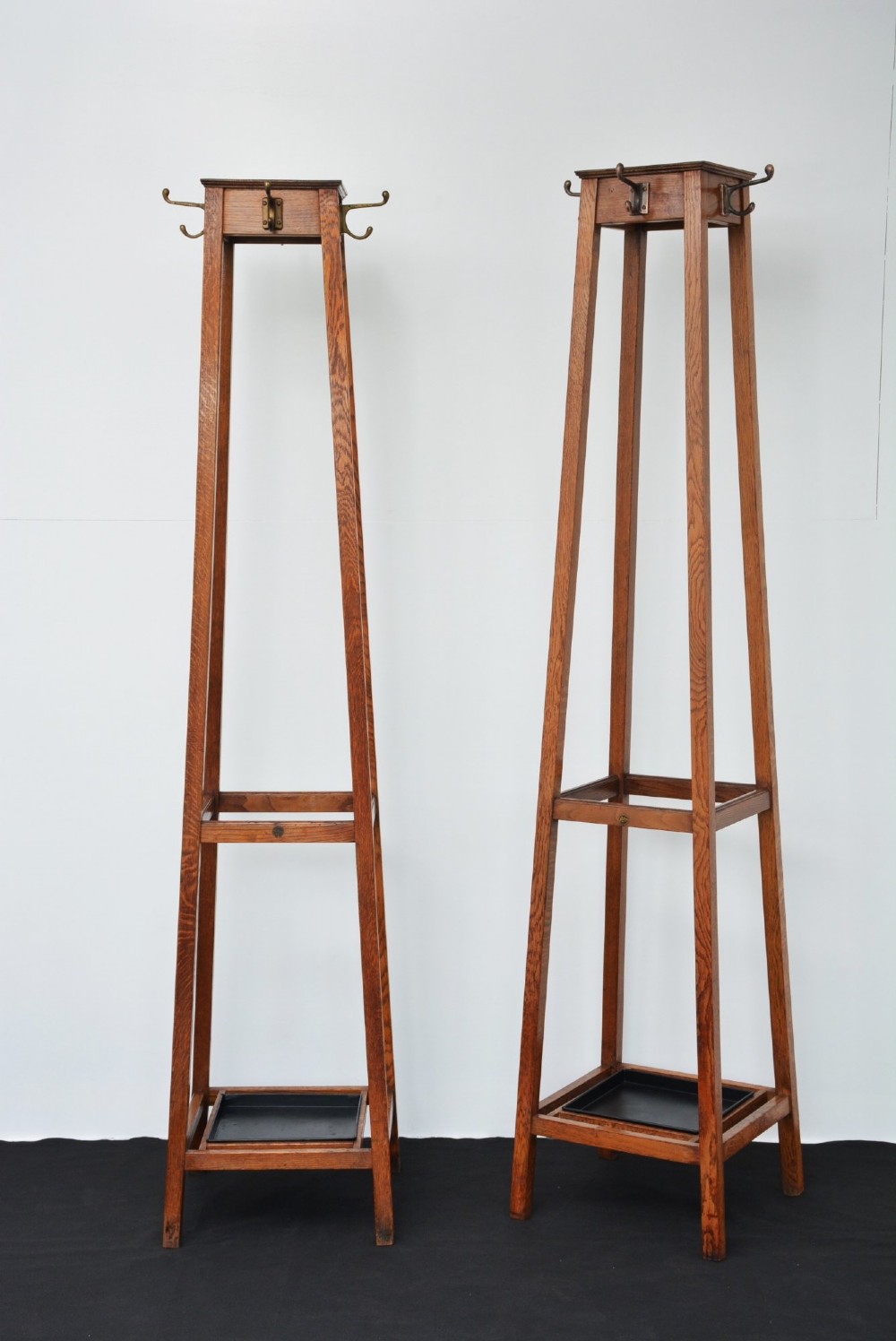 Pair of English Solid Oak Hall Stands c1930 View II