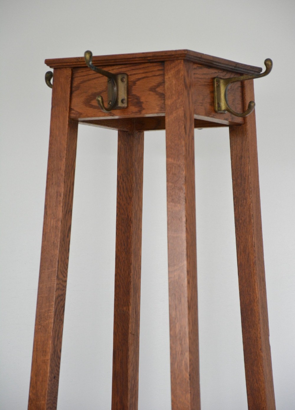 English Arts And Crafts Solid Oak Coat Stand By Astrola View II