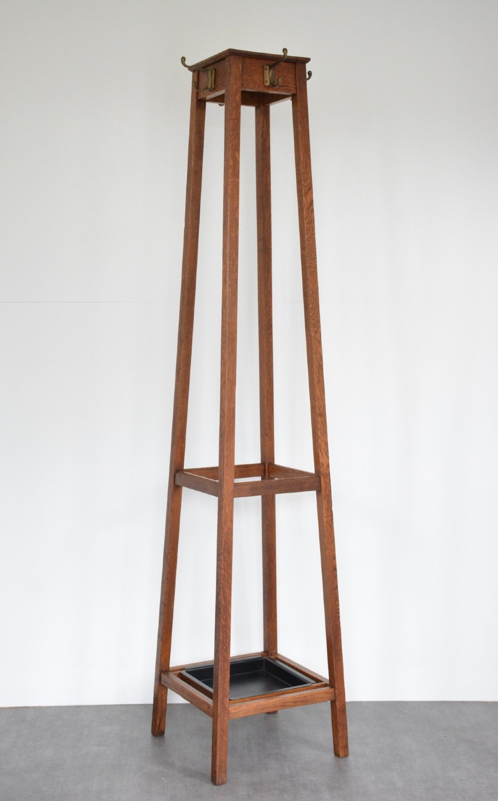English Arts And Crafts Solid Oak Coat Stand By Astrola View XIII