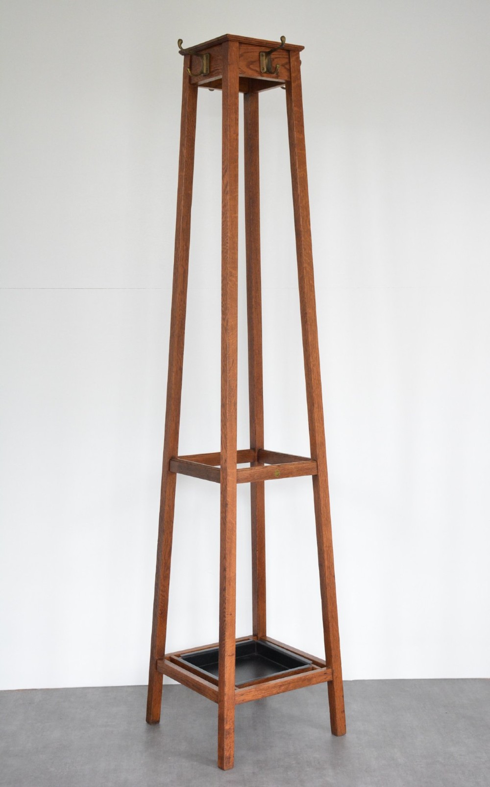 English Arts And Crafts Solid Oak Coat Stand By Astrola View XIV