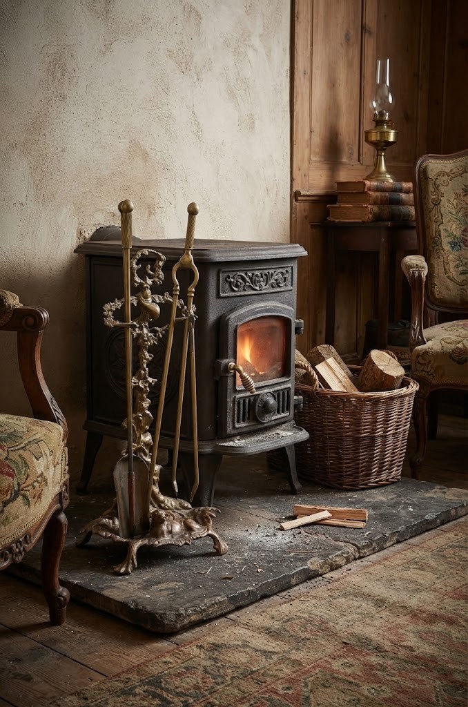 An antique cast brass stick stand featuring sporting motifs including a resting hound, rifle, game bag, and hunting horn. View XI