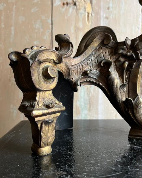 A PAIR OF FRENCH GILT BRONZE CARYATID ANDIRONS - ADDITIONAL PHOTO 9