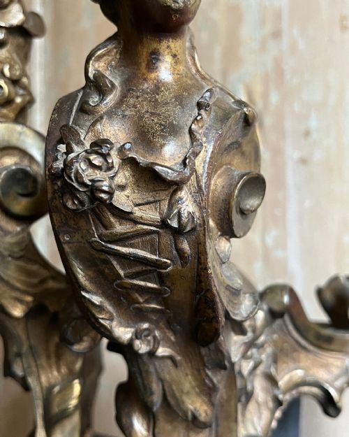 A PAIR OF FRENCH GILT BRONZE CARYATID ANDIRONS - ADDITIONAL PHOTO 10