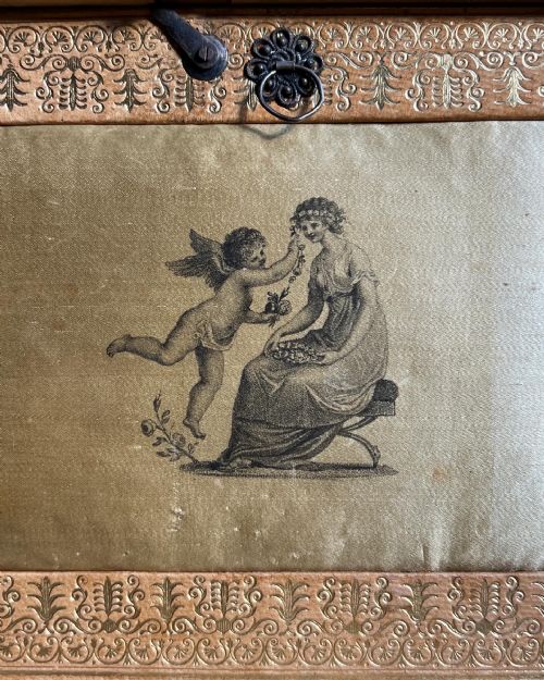 A RARE REGENCY TOOLED LEATHER WORK BOX C1810 - ADDITIONAL PHOTO 6