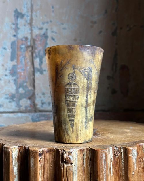 A RARE 18TH CENTURY NAVAL HORN BEAKER - ADDITIONAL PHOTO 2