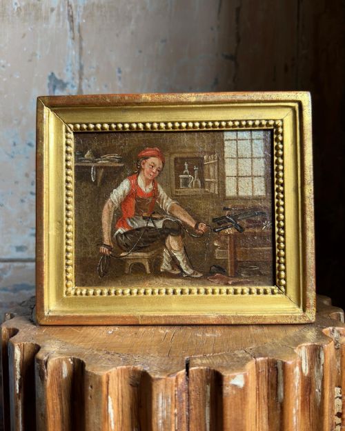 A RARE EARLY 18TH CENTURY PORTRAIT OF A PATTENMAKER