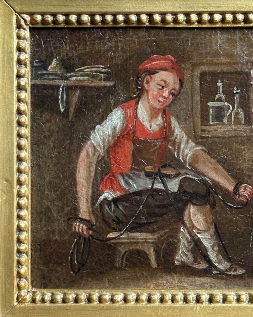 A RARE EARLY 18TH CENTURY PORTRAIT OF A PATTENMAKER - ADDITIONAL PHOTO 1