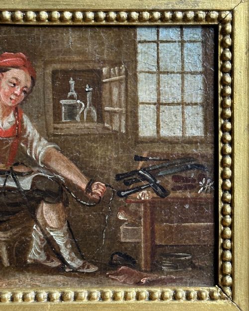A RARE EARLY 18TH CENTURY PORTRAIT OF A PATTENMAKER - ADDITIONAL PHOTO 2