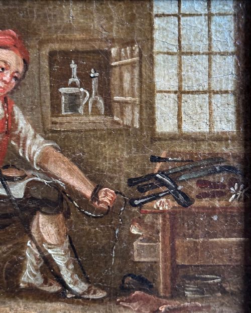 A RARE EARLY 18TH CENTURY PORTRAIT OF A PATTENMAKER - ADDITIONAL PHOTO 4