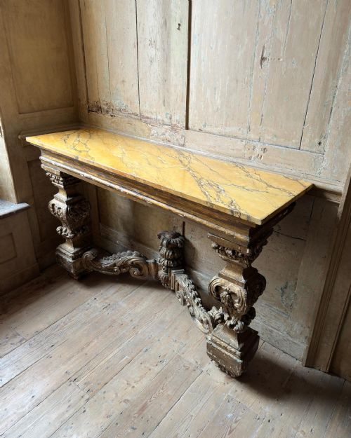 a boldly carved 18th century giltwood console table c1700 - CATEGORY: ANTIQUE TABLES - DATED 18TH CENTURY