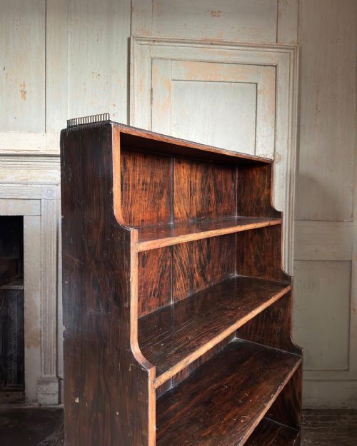 A WILLIAM IV PERIOD SIMULATED ROSEWOOD WATERFALL BOOKCASE C1830 - ADDITIONAL PHOTO 5