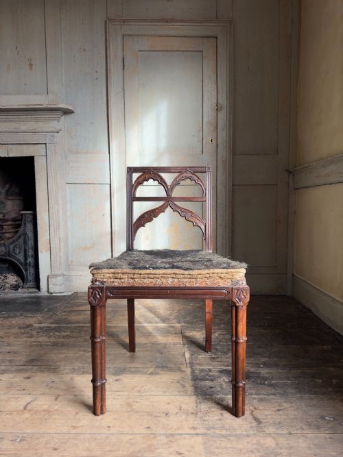 A RARE GEORGIAN GOTHICK MAHOGANY CHAIR C1800 - ADDITIONAL PHOTO 8