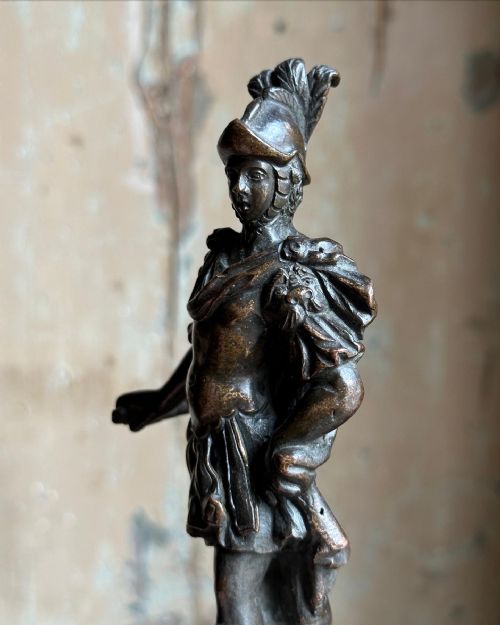 AN EARLY 17TH CENTURY BRONZE MARS IN THE MANNER OF ASPETTI - ADDITIONAL PHOTO 4