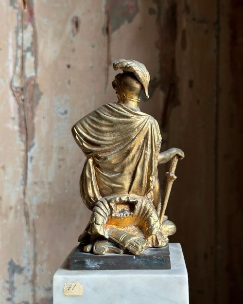 A PAIR OF 19TH CENTURY GILT BRONZE FIGURES OF MARS MINERVA - ADDITIONAL PHOTO 6